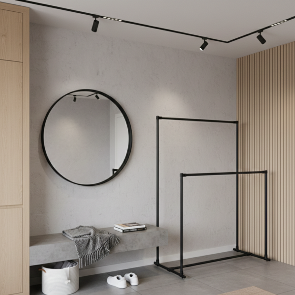 Stojak ubraniowy podwójny czarny