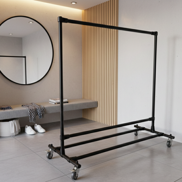 stojak na kółkach czarny