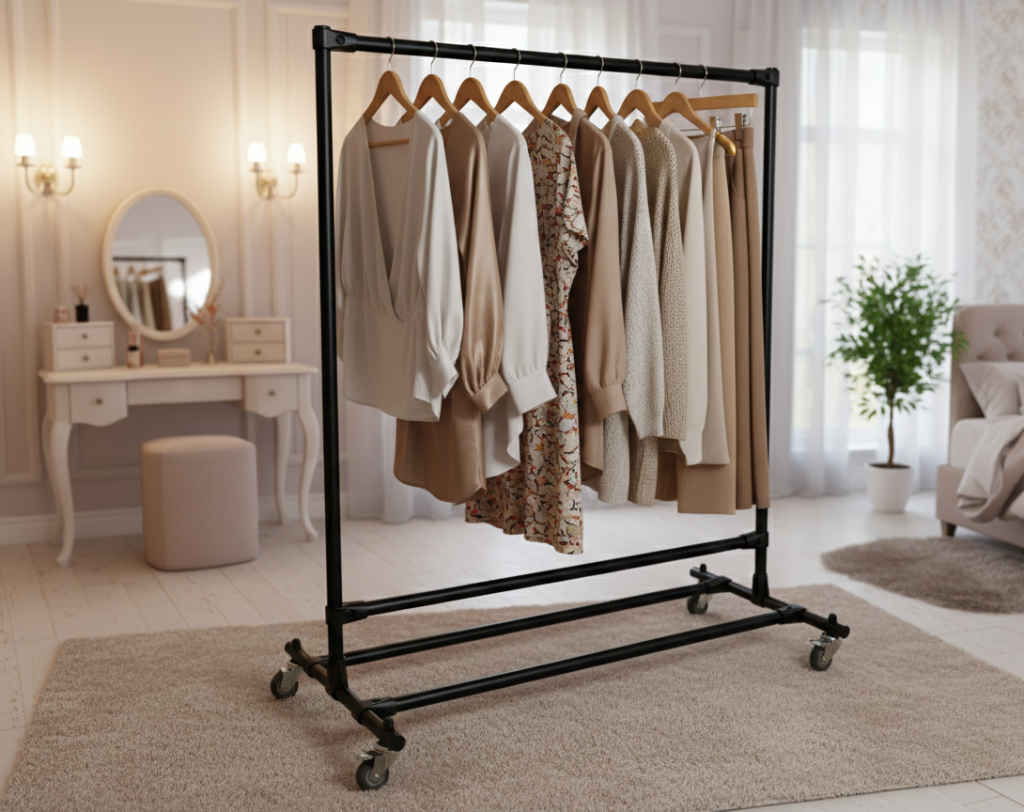 stojak na kółkach czarny